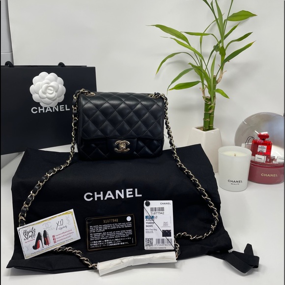 ‼️SOLD‼️Chanel 21P Mini Square Crossbody Lamb Bla - Picture 3 of 13